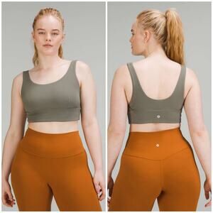 Lululemon Align Bra Tank Size 14 Light Support C/D Cup Grey Sage Green